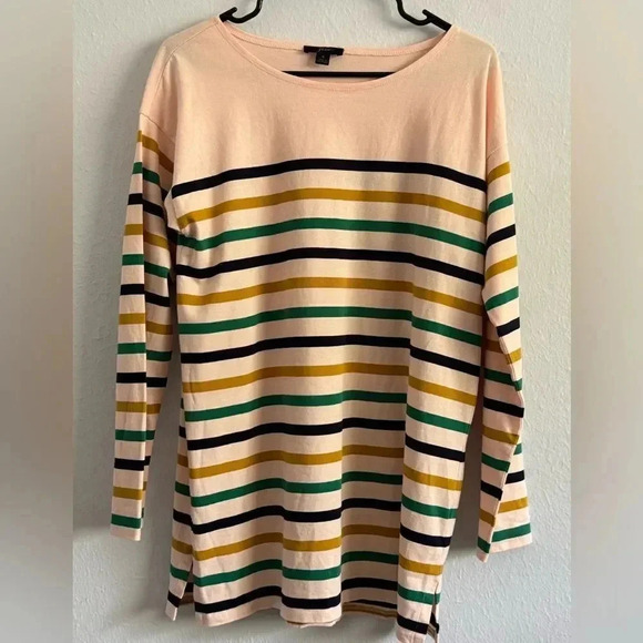 J. Crew Women's Striped Boat Neck Oversized Long Sleeve Tunic Top Size Small - Picture 4 of 14